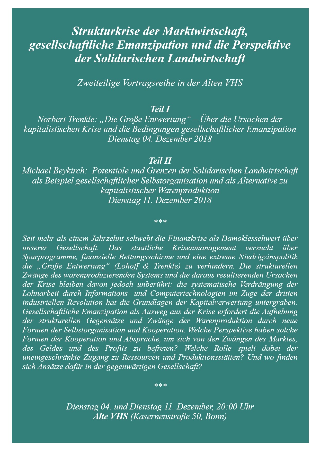 Flyer Alte VHS Vorderseite neu